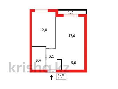 2-комнатная квартира · 37.5 м² · 5/9 этаж, Е 652 — Б̲Е̲З̲ ̲К̲О̲М̲И̲С̲С̲И̲И̲ ̲Д̲Л̲Я̲ ̲П̲О̲К̲У̲П̲А̲Т̲Е̲Л̲Я̲ за 16.5 млн 〒 в Астане, Есильский р-н