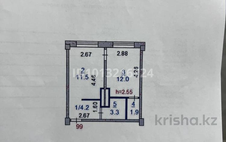 1-бөлмелі пәтер · 33 м² · 6/6 қабат, Юбилейный 140, бағасы: 16.5 млн ₸ в Костанае — фото 2