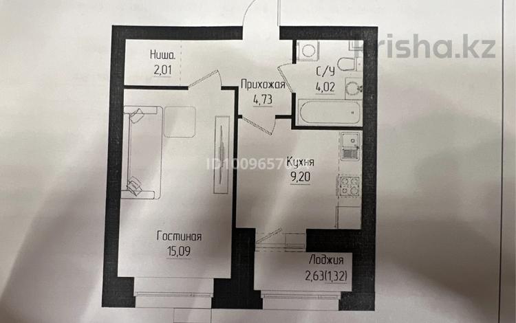 1-комнатная квартира · 37 м² · 5/9 этаж, Хусейн бен Талал 13/1 — Туран и Хусейн бен Талал первая линия за 22.5 млн ₸ в Астане, Нура р-н — фото 2