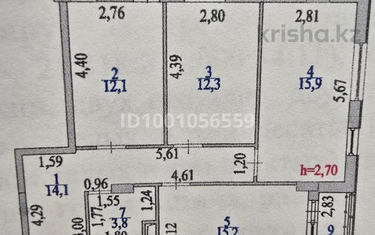 3-комнатная квартира · 78.3 м² · 3/9 этаж, Кошкарбаева 56 — Жургенова за 35 млн 〒 в Астане, Алматы р-н — фото 2