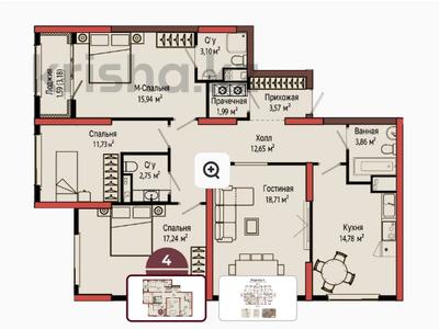 4-бөлмелі пәтер · 107.22 м² · 15/18 қабат, Улица Кокжал Барака 26, бағасы: ~ 49.9 млн ₸ в Усть-Каменогорске