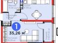 1-комнатная квартира · 35.26 м² · 4/6 этаж, мкр Гажайып, ​Гажайып микрорайон за 29 млн 〒 в Алматы, Алатауский р-н
