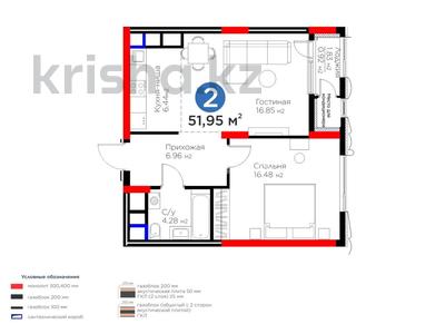 1-комнатная квартира · 53 м² · 23/27 этаж, Туран 41 — Сыганак за 46 млн ₸ в Астане, Нура р-н