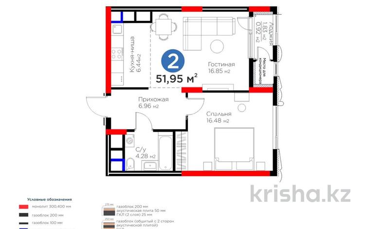 1-комнатная квартира · 53 м² · 23/27 этаж, Туран 41 — Сыганак за 46 млн ₸ в Астане, Нура р-н — фото 2