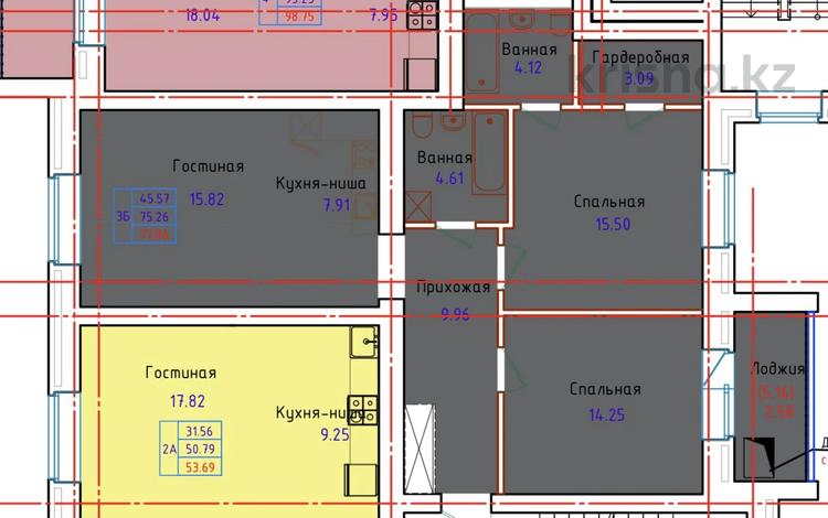 3-бөлмелі пәтер · 77 м² · 5/9 қабат, Сарыарка 22в, бағасы: 26.2 млн ₸ в Кокшетау — фото 2