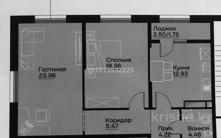 2-комнатная квартира · 71 м² · 5/12 этаж, ул. Фадеева, 38г 4 за 43 млн ₸ в Алматы, Алатауский р-н — фото 2