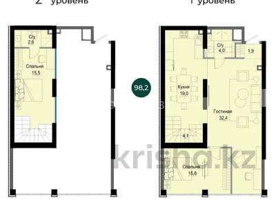 3-комнатная квартира, 98 м², 2/15 этаж, Жандосова 94А — Жандосова абиша кекилбайулы за 54 млн 〒 в Алматы, Бостандыкский р-н