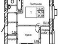 1-бөлмелі пәтер · 35.4 м² · 3/9 қабат, Мухамеджан Тынышбайулы 10, бағасы: ~ 21 млн ₸ в Астане, Сарайшык р-н