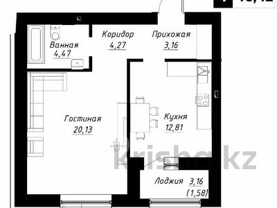 2-комнатная квартира · 46 м² · 8/9 этаж, Е 496 7 за 28.5 млн ₸ в Астане, Есильский р-н
