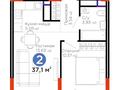 2-комнатная квартира · 37.1 м² · 9/9 этаж, мкр Центральный, Шайден Даулетова 2 за 21 млн 〒 в Атырау — фото 2