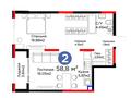 2-бөлмелі пәтер · 58.8 м², мкр Рахат, мкр. Рахат, ул. Култобе 1/2, бағасы: ~ 87.8 млн ₸ в Алматы, Наурызбайский р-н — фото 3