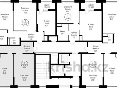 3-комнатная квартира, 93.89 м², 3/12 этаж, Жошы Хан 20 за ~ 48.7 млн 〒 в Астане, Есильский р-н