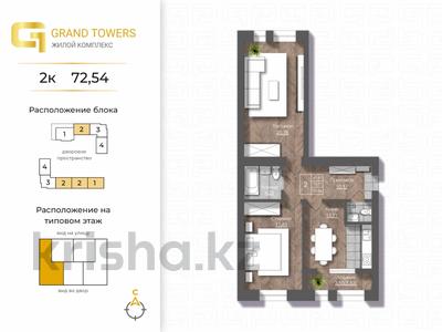2-комнатная квартира · 72.54 м², мкр. Алтын орда 192 — Халела досмухамедулы за ~ 24.7 млн ₸ в Актобе