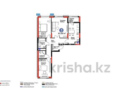 3-бөлмелі пәтер · 86 м² · 10/22 қабат, Просп. Туран 57/1, бағасы: 66 млн ₸ в Астане, Есильский р-н