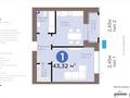 1-бөлмелі пәтер · 43.32 м² · 7/12 қабат, Е-899 5/1, бағасы: 45.2 млн ₸ в Астане, Нура р-н — фото 4