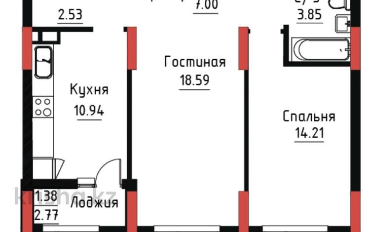2-бөлмелі пәтер · 58.8 м² · 4/9 қабат, Чингиз Айтматов 24/4, бағасы: ~ 28 млн ₸ в Астане, Нура р-н — фото 2