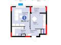 1-бөлмелі пәтер · 38.6 м² · 10/14 қабат, Турар Рыскулов 16/2, бағасы: 27.5 млн ₸ в Астане