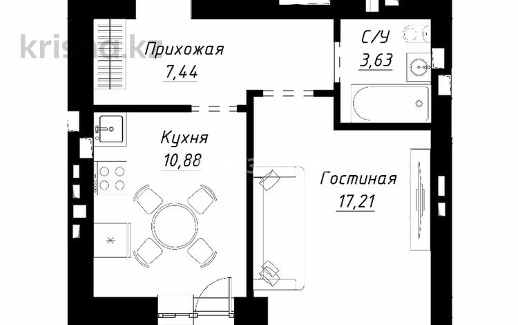 1-комнатная квартира · 39.83 м² · 4/9 этаж, Шамши Калдаякова — Улы дала за 25 млн ₸ в Астане, Сарайшык р-н — фото 2