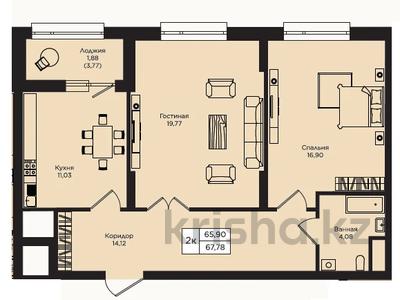 2-комнатная квартира · 68 м² · 10/14 этаж, Кошкарбаева 1/6 — ЭЛИТ класс!!! за 60.5 млн ₸ в Астане