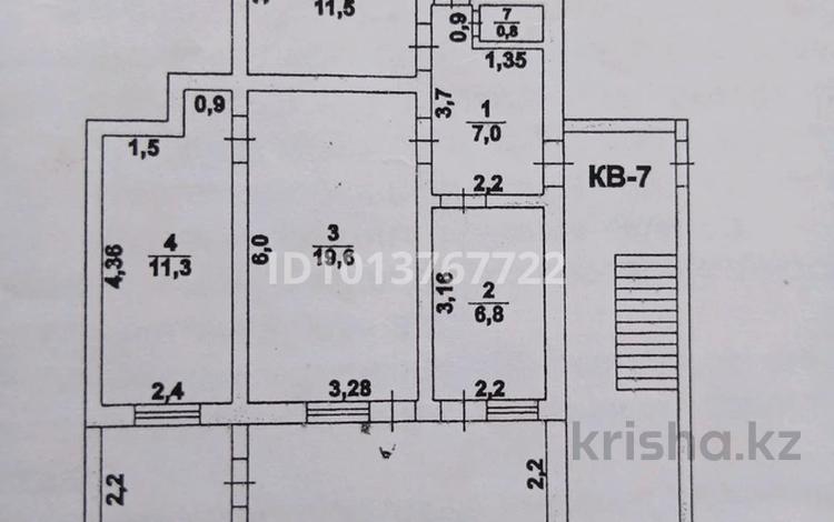 3-бөлмелі пәтер · 60.8 м² · 2/2 қабат, квартал Жулдыз 24/7, бағасы: 15 млн ₸ в Шымкенте, Енбекшинский р-н — фото 2