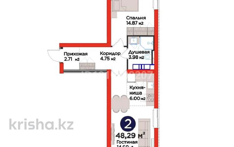 2-бөлмелі пәтер · 49 м² · 2/12 қабат, мкр Теректы, Райымбек 535/2, бағасы: ~ 30 млн ₸ в Алматы, Алатауский р-н — фото 3