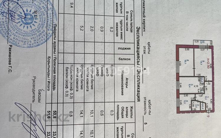 3-бөлмелі пәтер · 51.6 м² · 4/5 қабат, Ауэзова 42, бағасы: 15 млн ₸ в Аксу — фото 2