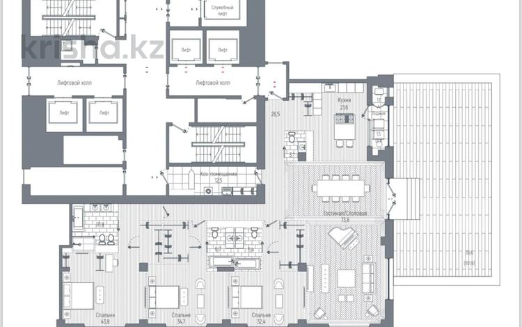 4-комнатная квартира, 375 м², 3/18 этаж, Динмухамеда Кунаева 8а за 375 млн 〒 в Астане — фото 20