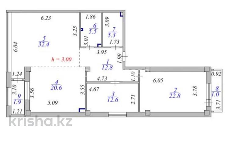 3-комнатная квартира · 114.9 м² · 2/9 этаж, Достык 10 за 52 млн ₸ в Астане, Есильский р-н — фото 14