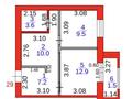 2-комнатная квартира · 44.7 м² · 8/10 этаж, мкр Юго-Восток, Шахтеров 7А за ~ 31 млн ₸ в Караганде, Казыбек би р-н — фото 13