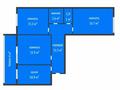 3-комнатная квартира · 70 м² · 3/9 этаж, 7-й Микрорайон 16 за 34.8 млн ₸ в Костанае — фото 2