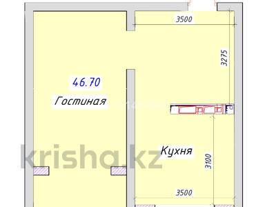 1-комнатная квартира · 46.7 м² · 2/8 этаж, мкр Ожет 92/10 за ~ 26.9 млн ₸ в Алматы, Алатауский р-н