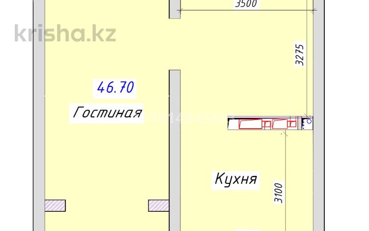 1-комнатная квартира · 46.7 м² · 2/8 этаж, мкр Ожет 92/10 за ~ 26.9 млн ₸ в Алматы, Алатауский р-н — фото 2