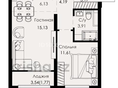2-бөлмелі пәтер · 45.91 м² · 7/9 қабат, Халиуллина 154Б, бағасы: 29.8 млн ₸ в Алматы, Медеуский р-н