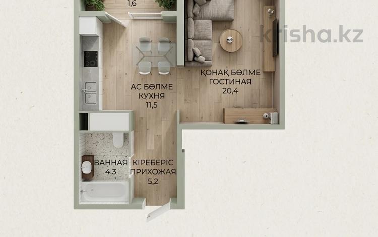 1-комнатная квартира · 43 м² · 2/9 этаж, Каныша Сатпаева 90а/1 — КОМИССИЮ НЕ БЕРЕМ !!! за ~ 36.2 млн ₸ в Алматы, Бостандыкский р-н — фото 12