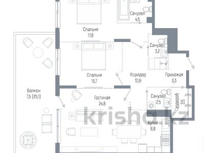 3-комнатная квартира · 100.1 м² · 2/3 этаж, Мкр. Мирас — БЕЗ КОМИССИИ за 176.5 млн ₸ в Алматы