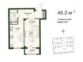 1-комнатная квартира · 45.2 м² · 3/4 этаж, Ал Кожа ата 4 — Шаимерденова за 21 млн ₸ в Туркестане