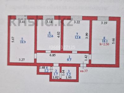 3-комнатная квартира, 78.2 м², 3/5 этаж, Жумабаева 12 — Жумабаева-петрова за 33 млн 〒 в Астане, Алматы р-н