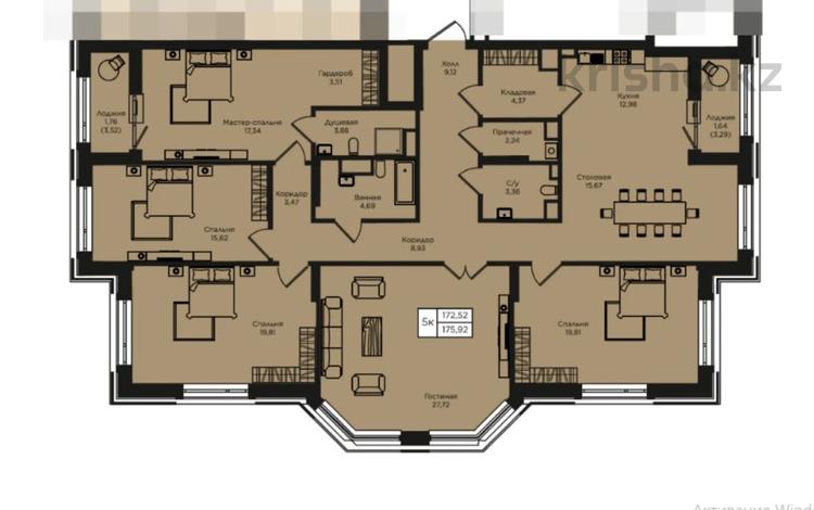 5-бөлмелі пәтер · 165 м² · 14/18 қабат, Кошкарбаева 1/6 — Момышулы, бағасы: 180 млн ₸ в Астане, Алматы р-н — фото 2