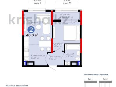 2-бөлмелі пәтер · 40 м² · 2/17 қабат, Е 908 23, бағасы: 23.5 млн ₸ в Астане, Нура р-н