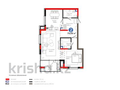 2-бөлмелі пәтер · 81 м² · 2/6 қабат, Толеметова, бағасы: 62.3 млн ₸ в Шымкенте, Абайский р-н