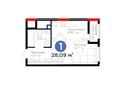 1-бөлмелі пәтер · 29.9 м² · 17/18 қабат, Е 908 23, бағасы: 17.2 млн ₸ в Астане, Нура р-н — фото 2