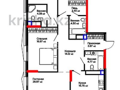 4-комнатная квартира · 130.51 м² · 12/16 этаж, Баян сулу 19а за 130 млн ₸ в Астане