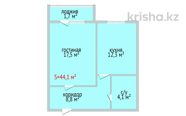 1-бөлмелі пәтер, 44.1 м², 4/5 қабат, Достык 4, бағасы: ~ 14.6 млн 〒 в Костанае — фото 3