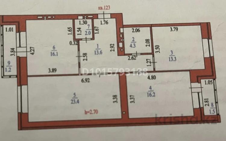 3-комнатная квартира · 92 м² · 2/10 этаж, Иманбаевой 3 за 60 млн ₸ в Астане, р-н Байконур — фото 2