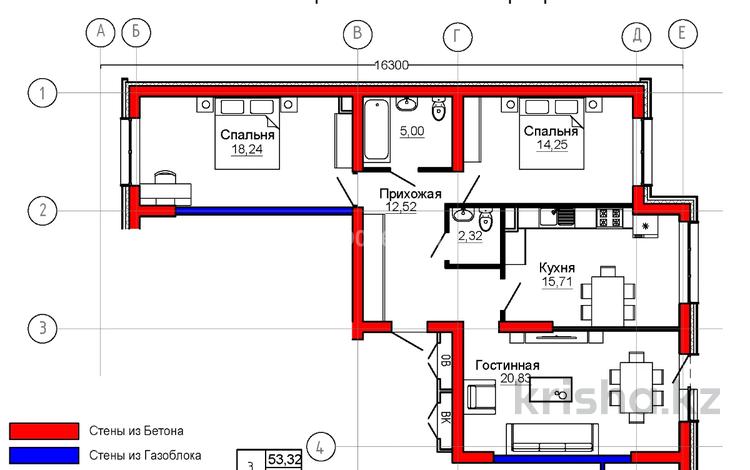 3-комнатная квартира, 88.7 м², 1/7 этаж, Райымбек батыра за ~ 39.9 млн 〒 в  — фото 2