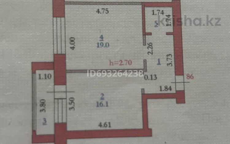 1-комнатная квартира, 46 м², 9/10 этаж, Алии Молдагуловой 30б за 27 млн 〒 в Актобе — фото 2