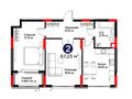 2-бөлмелі пәтер · 67.23 м² · 2/17 қабат, Е-899 5/1а, бағасы: ~ 62 млн ₸ в Астане, Нура р-н — фото 3