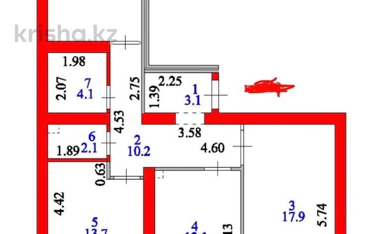 3-комнатная квартира · 81 м² · 6/9 этаж, Айтматова 23 за 37.5 млн ₸ в Астане, Нура р-н — фото 15
