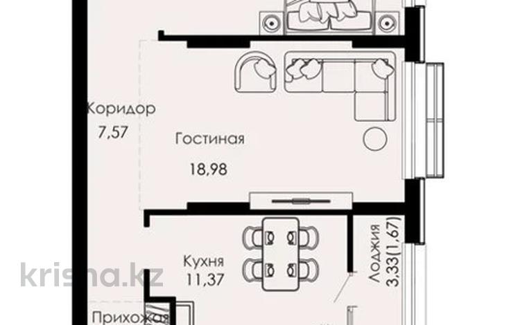 2-комнатная квартира · 59.61 м² · 5/9 этаж, ул. Халиуллина 154Б за 38 млн ₸ в Алматы, Медеуский р-н — фото 17