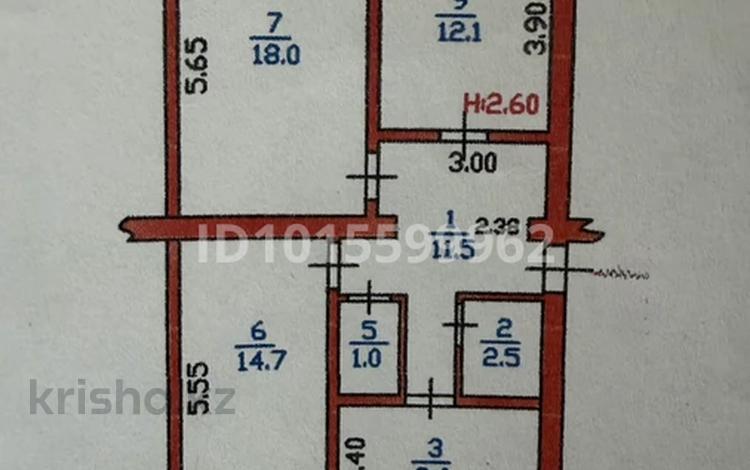 3-комнатная квартира · 70 м² · 2/5 этаж, Мкр Мушелтой 12 — Ракишева Уалиханова за 28 млн ₸ в Талдыкоргане, мкр Мушелтой — фото 2